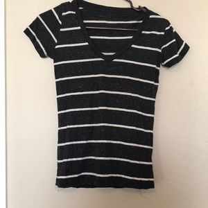 Dark Gray and White striped shirt